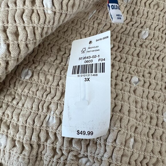 NWT Old Navy Tan Polka Dot Linen Blend Jumpsuit 3X zq - Picture 5 of 6